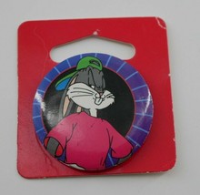 Vintage 1993 Collectable Button Pin Looney Tunes Bugs Bunny Hip Hop NOC - £6.38 GBP