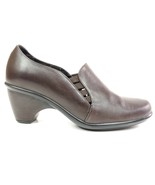 DANSKO 38 US 7.5-8 Raphael Brown Leather Dress Slip On Heel Shoes Side E... - $54.53 CAD
