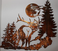 Elk in the Woods Metal Wall Decor - £295.78 GBP