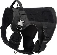 Tactical Dog Harness for Dogs No Pull,Dog Molle Vest with Hook (Black,Size:M) - £18.12 GBP
