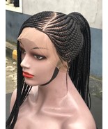 braided wig.ponytail Curly Wig Made On A Full Lace Wig..color 1.  Ready ... - £155.63 GBP