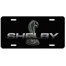 Shelby cobra auto vehicle aluminum license plate car truck SUV black tag - £12.94 GBP