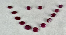 Natural Ruby Set Oval Cut 13 Pcs 39.85 Carats Untreated Gemstone Fine Designing - £546.75 GBP