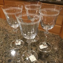 4- Water Goblet Mignon by ONEIDA 8 1/2” Blown Glass Crystal West Germany - $138.60