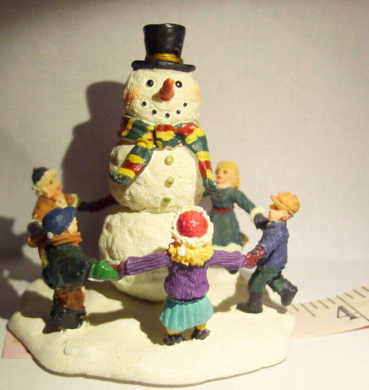 Primary image for Grandeur Noel  Victorian Village Children and Snowman  Winter Christmas 2003