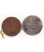 German States, 1728 Hesse-Kassel Heller &amp; 1787 Schleswig-Holstein 2-1/2 ... - $70.49 CAD