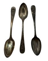 Lot of 3: Hotel Astor Silverplate 4 1/8" Demitasse Spoon Raised Aster Fl... - $499.09 MXN