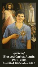 Blessed Carlo Acutis,Apostle of the Eucharist Quotes Card, New #PC-104 - $1.98
