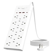 Power Strip Surge Protector Outlet Extender With 14 Outlets And 4 Usb Ports (2 U - £31.89 GBP