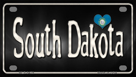 South Dakota Flag Script Novelty Mini Metal License Plate Tag - £11.76 GBP