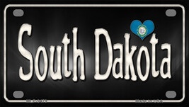 South Dakota Flag Script Novelty Mini Metal License Plate Tag - $14.95