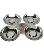 Universal Chrome Drip Pan Set Small Electric Range Stove Burner Bowl 6 P... - $37.64 CAD