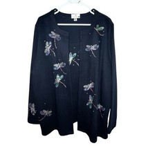 QUACKER FACTORY Blue Embroidered Whats Old Is New Dragonfly Duet Top Car... - $33.25