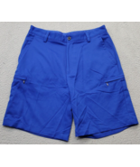 IZOD Performance Golf Shorts Men&#39;s 32 Blue XFG Swing Zip Cargo Pockets W... - $28.86
