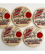 Milk Bottle Caps Inserts Vintage Dairy Chips Lot Of 5 Farm Collectibles ... - $27.34 CAD
