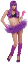 SEXY NEON PURPLE TUTU MESH FISHNET PETTICOAT RAVE HALLOWEEN COSTUME ACCE... - $9.78