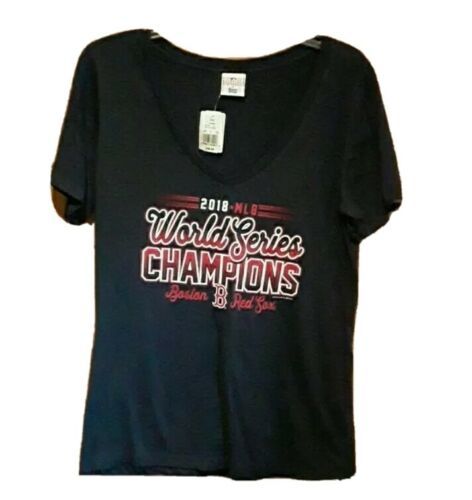 Primary image for NWT Womens  2018 World Champion Boston Red Sox V Neck T Shirt Medium