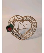 Picture Frame Heart Shaped Gold Metal And Wire Freestanding Decorative D... - $272.80 MXN