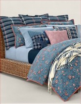 Ralph Lauren Indigo Traveler 3P Queen Comforter Shams set - £260.86 GBP