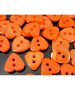 50 Orange Valentine Heart Shirt Buttons - matching buttons, 12mm hearts ... - £7.83 GBP