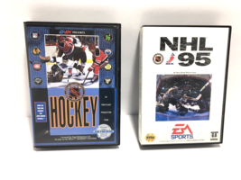 NHL 95 (Sega Genesis, 1994) CIB & NHL HOCKEY (lot of 2) 1990's Complete w/Cases - $23.69