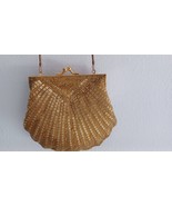 Valerie Stevens Elegant Lipstick Gold Beaded Evening Bag Clamshell Clutc... - £26.06 GBP