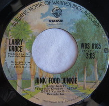 Larry Groce ‎– Junk Food Junkie, Vinyl, 45rpm, 1975, Very Good condition - £3.17 GBP