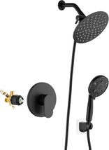 Dual-Function Shower Faucet Set with Valve, Black Bathtub &amp; Shower Systems - £37.60 GBP