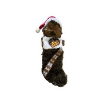 Star Wars Chewbacca Plush Head Christmas Stocking Furry Santa Hat 20&quot; New - $357.05 MXN