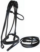 Horse English Leather Padded Noseband  Riding Adjustable Flash Bridle Reins - $61.37