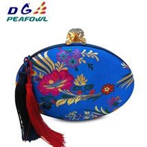  Peafowl Fashion Women Bag Tel  Small Day Clutch Purse Handbags Chain  Lady Even - £76.49 GBP