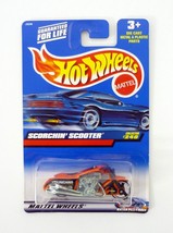 Hot Wheels Scorchin&#39; Scooter #240 Orange Die-Cast Motorcycle 2000 - £6.30 GBP