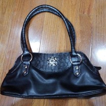 Black Flower Detail Bag - Shoulder Bag / Mini Bag / Handbag / Purse - $12.99