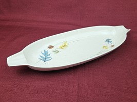 Franciscan Autumn Leaves Oval Bread Tray 18&quot; Off White Earthenware 50&#39;s ... - £32.54 GBP