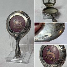 1925 Wembley Britsh Empire Exhibition Compact Hand Mirror Shaped Powder ... - $79.15