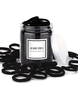 50PCS Black Hair Ties,Cotton Seamless Ponytail Holders,No Damage Elastic... - $15.00 CAD