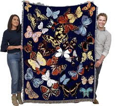 Garden Floral Gift Tapestry Throw Made In The Usa From Cotton, Flutterbies - £57.67 GBP