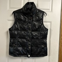 Tommy Hilfiger Women Black Full-zip High-Neck Black Puffer Vest Pockets Sz M (D2 - £31.06 GBP