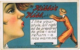 Postcard Kissie Kissie Old Fashioned Love Reproduction - $2.85