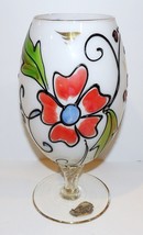 Stunning Vintage Rossini Italy Glass Mcm Empoli Floral Gold Trim Twist Stem Vase - £110.96 GBP