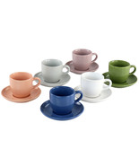 Mr. Coffee 12 Piece 3oz Stoneware Espresso Cup and Saucer Set in Assorte... - $1,136.36 MXN