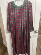 Sarah Elizabeth Plaid Prairie Dress Size 10 New with original tag red gr... - $24.30