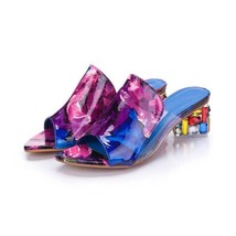 large sizes 34-41 Colorful Rhinestone crystals Heels peep Toe Summer women shoes - £26.95 GBP