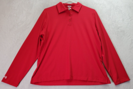 Page &amp; Tuttle Polo Shirt Mens Size Large Red Polyester Long Sleeve Slit ... - £12.34 GBP