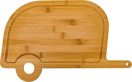 Camco Life Is Better At The Campsite Retro Rv Shaped Bamboo Wood Cutting, 53089 - $38.99