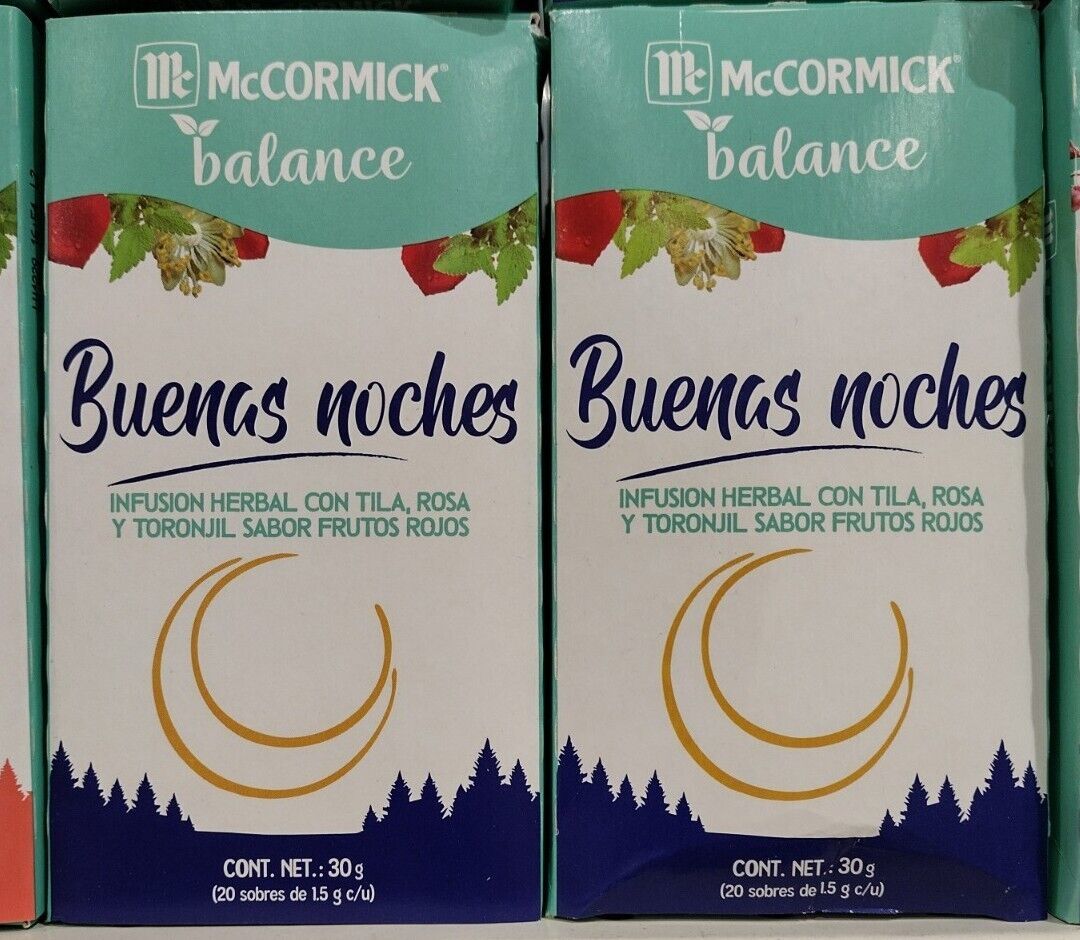 2X McCORMICK BALANCE TE BUENAS NOCHES GOODNIGHT TEA 2 OF 20 TEA BAGS FREE SHIP - $16.78