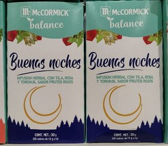 2X Mc Cormick Balance Te Buenas Noches Goodnight Tea 2 Of 20 Tea Bags Free Ship - $16.78