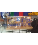 Sigma Gamma Rho Sorority Wood Desktop Letters Divine 9 Office Decor Plaque - $44.10