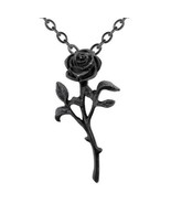 Alchemy Gothic Romance of the Black Rose Pendant Black Chain Necklace P695 - $17.95