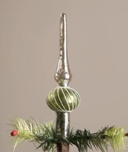 Bethany Lowe Green Finial Vintage Style Glass 6 in Small Tree Topper LC0680 - £15.74 GBP